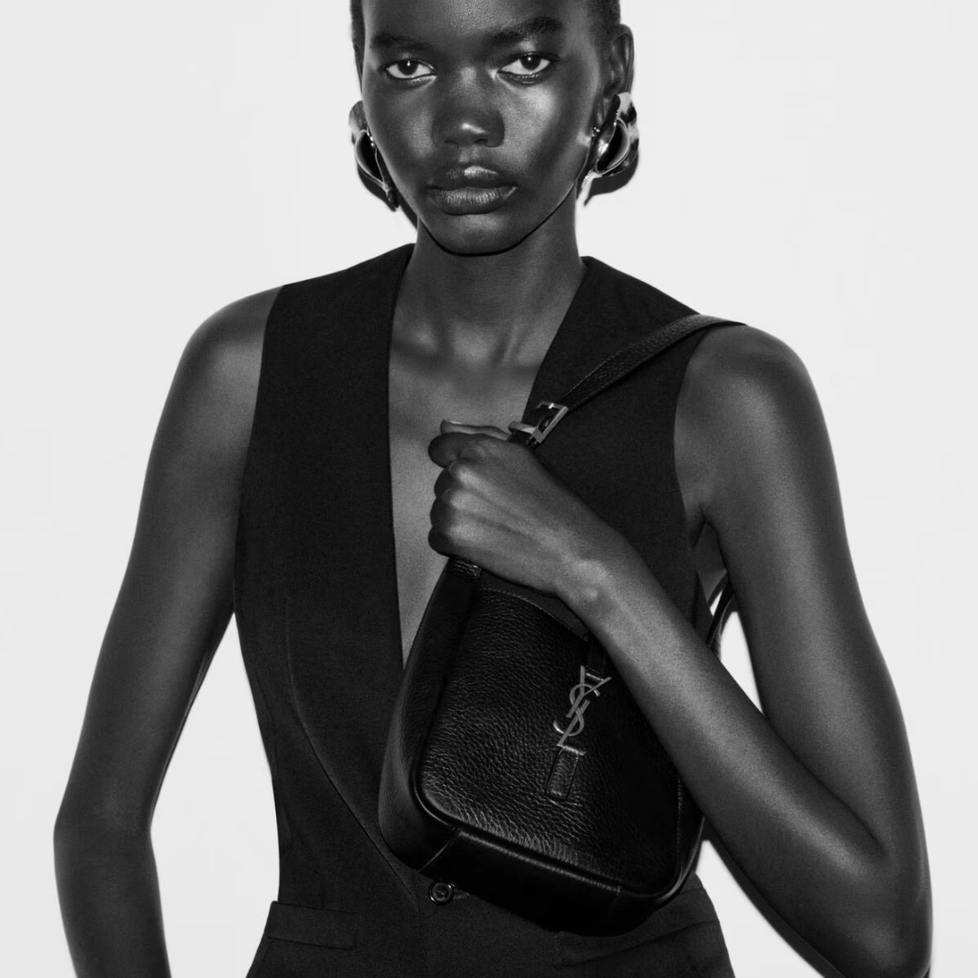 SAINT LAURENT – BABY LE 5 À 7 SOFT BAG IN GRAINED LEATHER