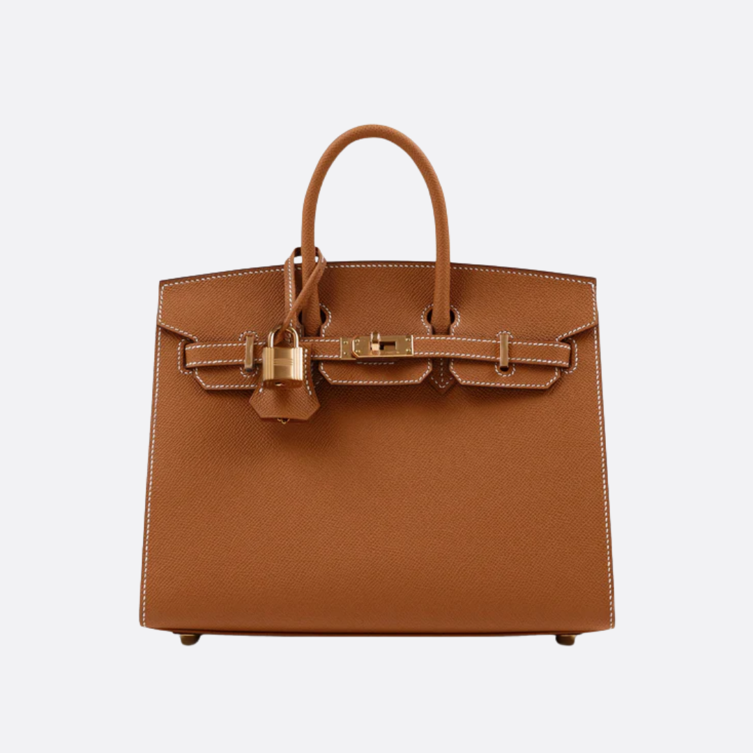HERMÈS BIRKIN 25 HSS CRAIE/GRIS TOURTERELLE IN TOGO LEATHER WITH BRUSHED GOLD HARDWARE