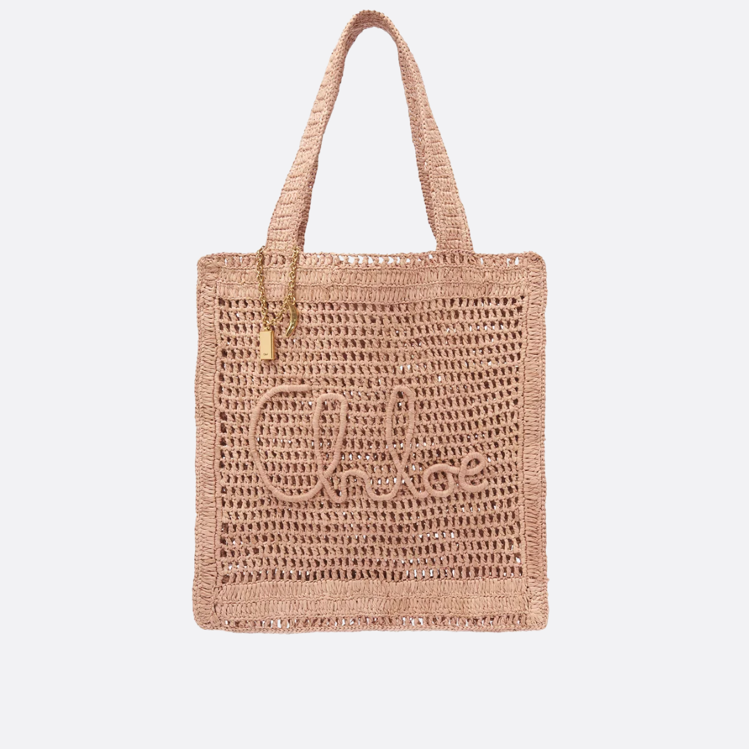 CHLOÉ SUMMER BANANA BAG IN RAFFIA