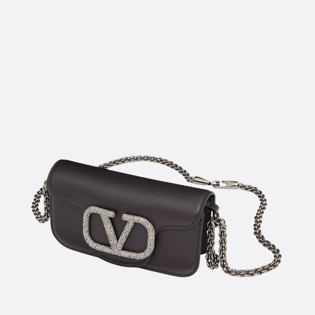 VALENTINO GARAVANI LOCÒ SMALL SHOULDER BAG WITH JEWEL LOGO