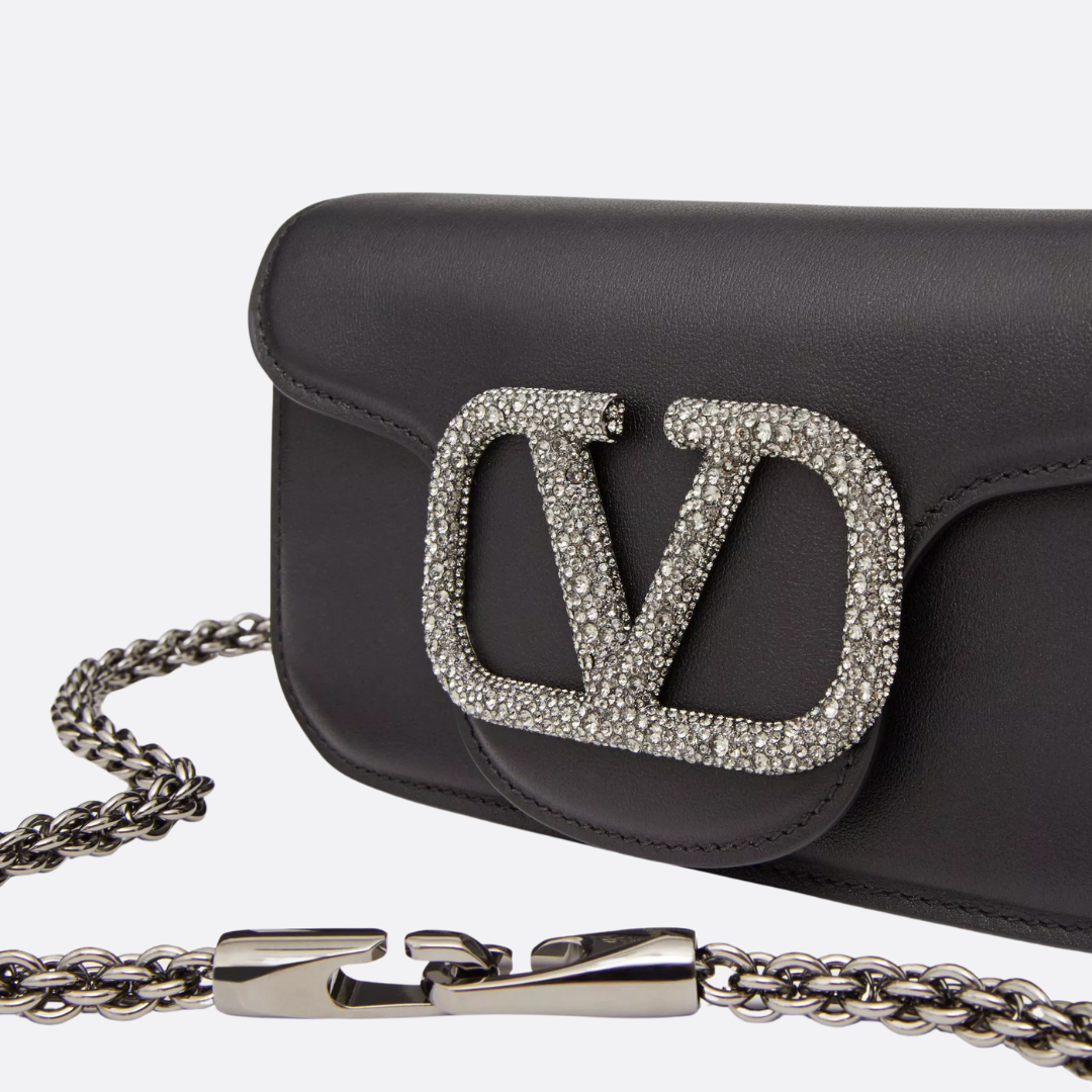 VALENTINO GARAVANI LOCÒ SMALL SHOULDER BAG WITH JEWEL LOGO