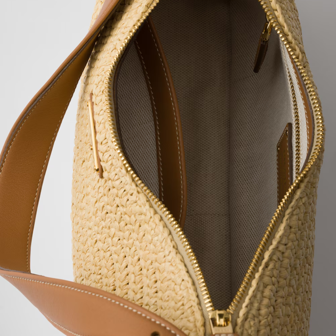 PRADA – AIMÉE BAG IN CROCHET AND LEATHER (LARGE)