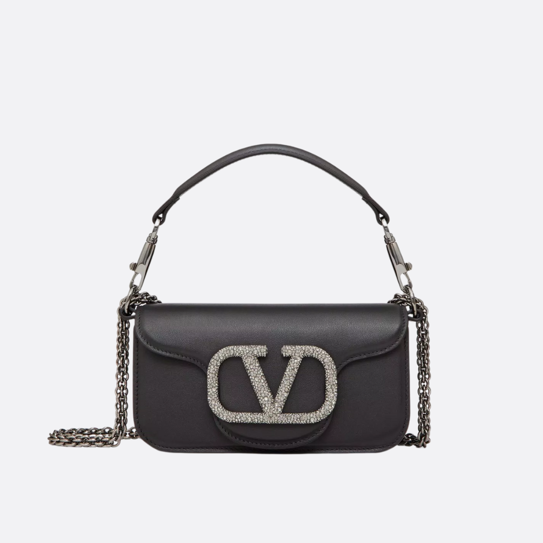 VALENTINO GARAVANI LOCÒ SMALL SHOULDER BAG WITH JEWEL LOGO