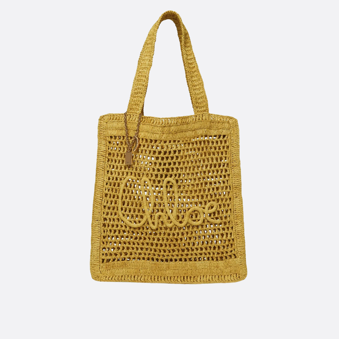 CHLOÉ SUMMER BANANA BAG IN RAFFIA